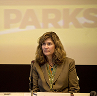 Caryl Hart attends the February 6 Parks Forward Commission meeting. PHOTO: Lezlie Sterling