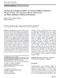 Testing the ecological stability of ectomycorrhizal symbiosis . . .
