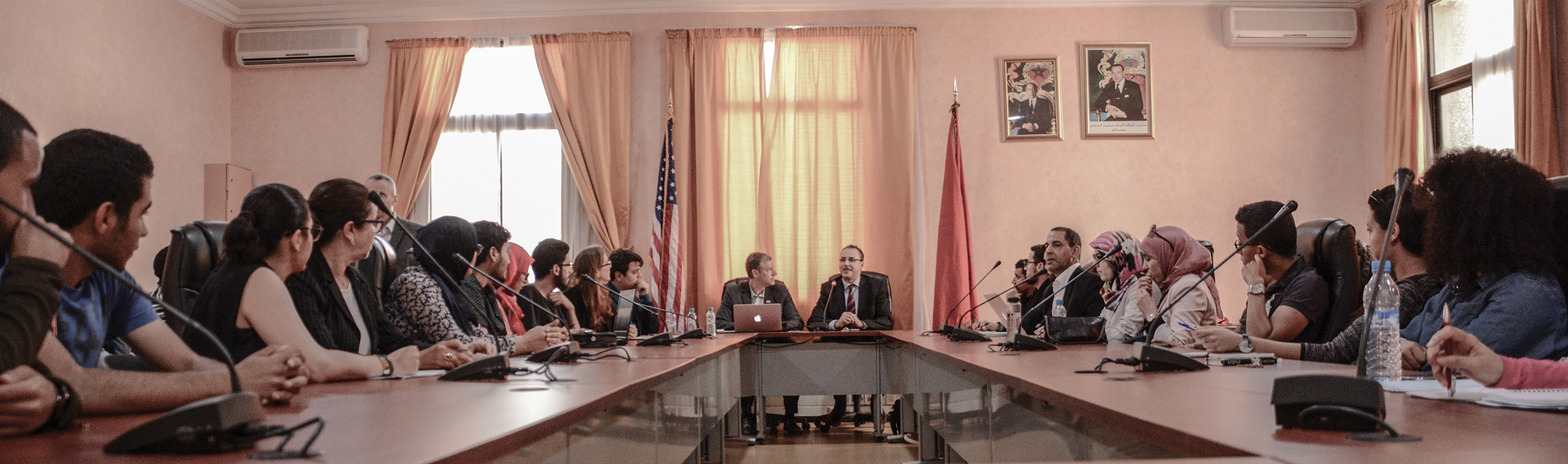 Kammen meets with the dean and students in the School of Information in Morocco