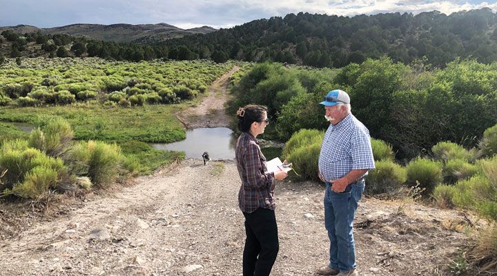 Meg Mills-Nova interviewing Nevada farmer