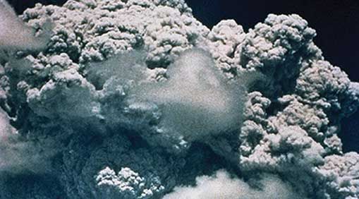 Pumping sulfate particles into the stratosphere could mimic the effects of the 1991 Mt. Pinatubo eruption, when sulfate aerosols in the atmosphere helped lower average global temperatures by preventing sunlight from reaching the ground. PHOTO: Getty Image