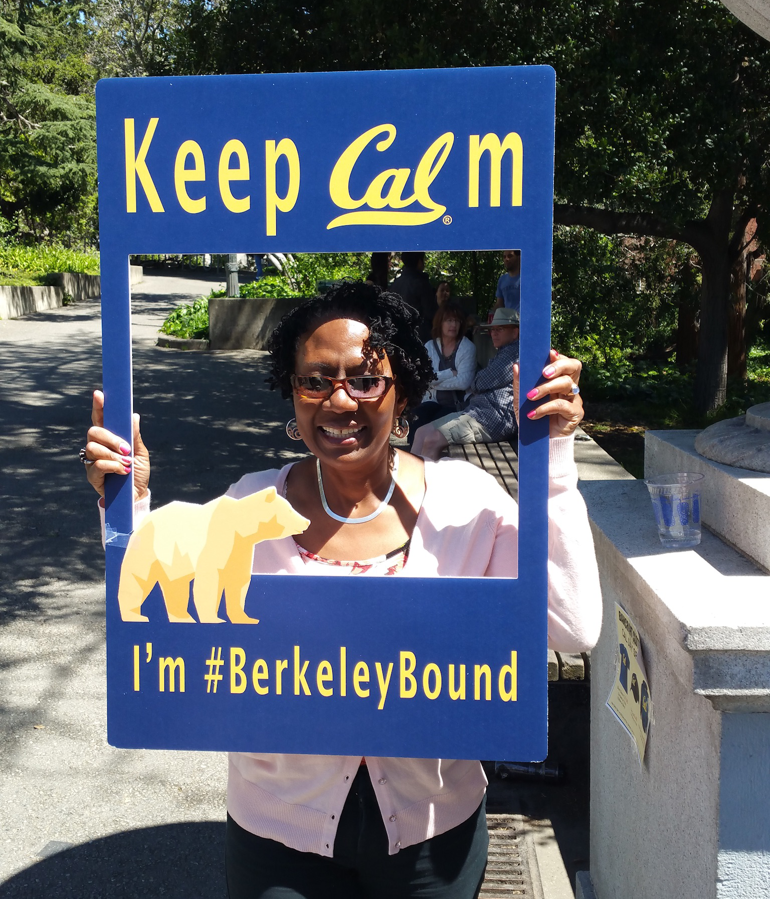 Violet Henderson in a frame saying "Keep CALm"