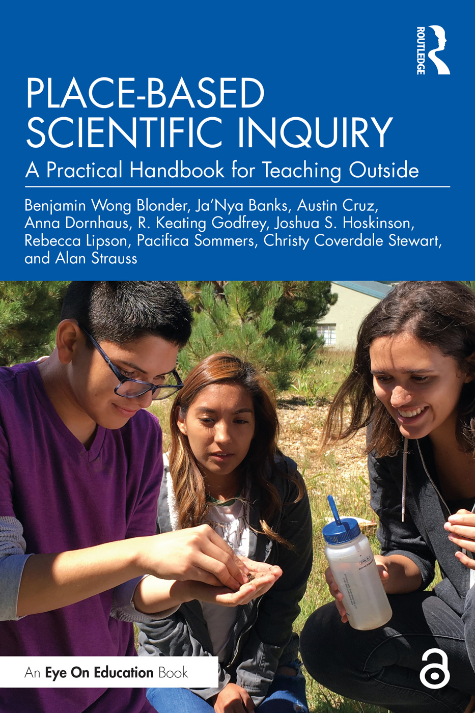 A photo of the textbook "Place-Based Scientific Inquiry: A Practical Handbook for Teaching Outside"