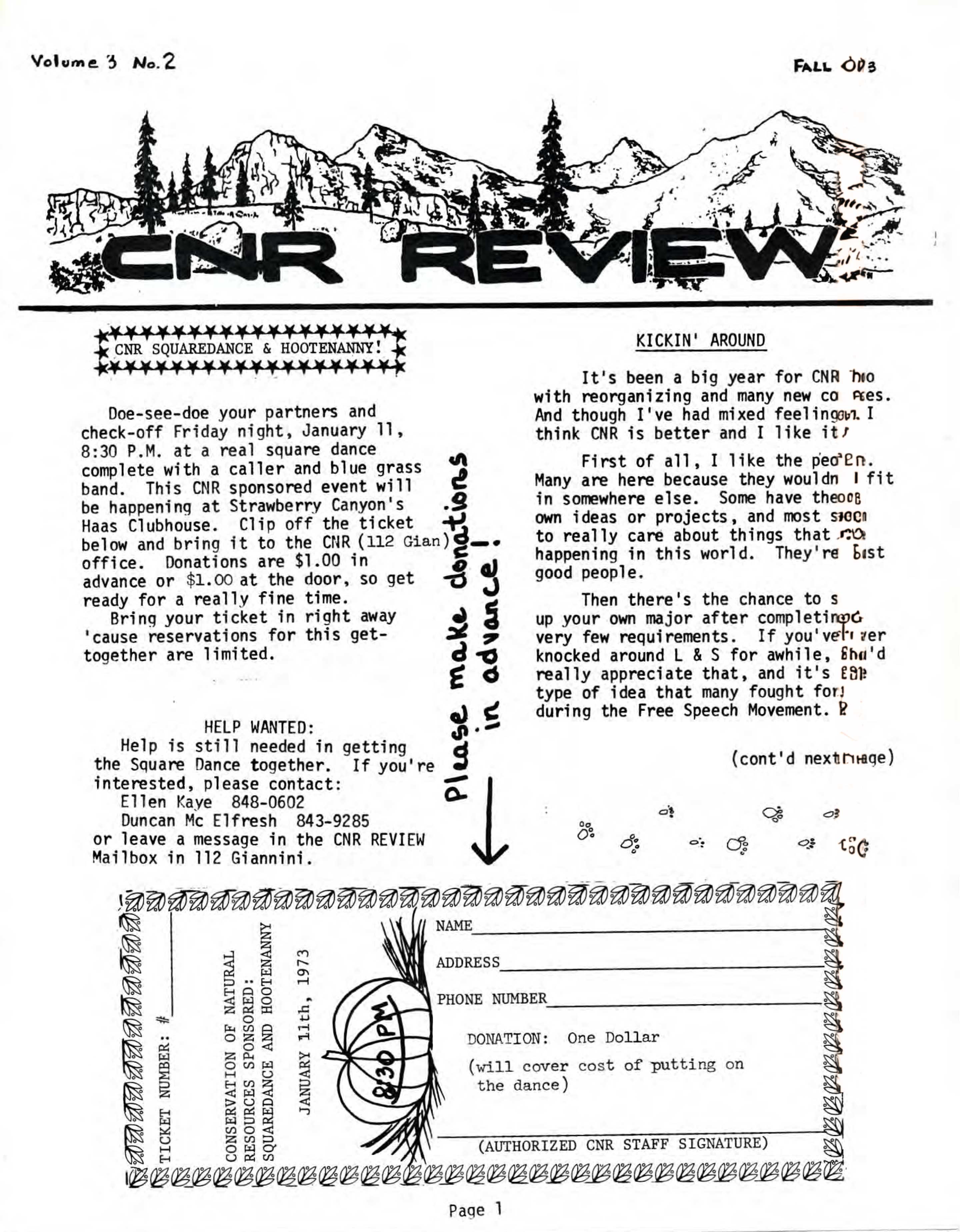 A page from the 1973 CNR Review publication