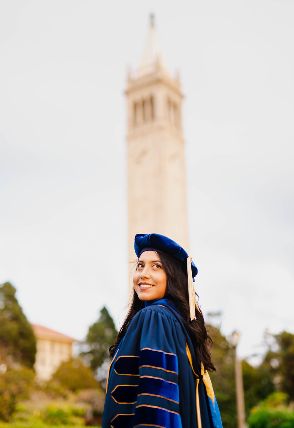 Beltran in front of Campanile