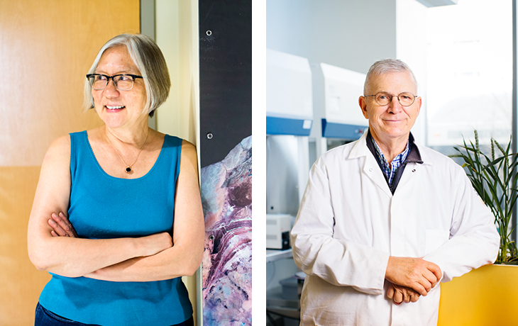 Side-by-side headshot of Inez Fung and Brian Staskawicz