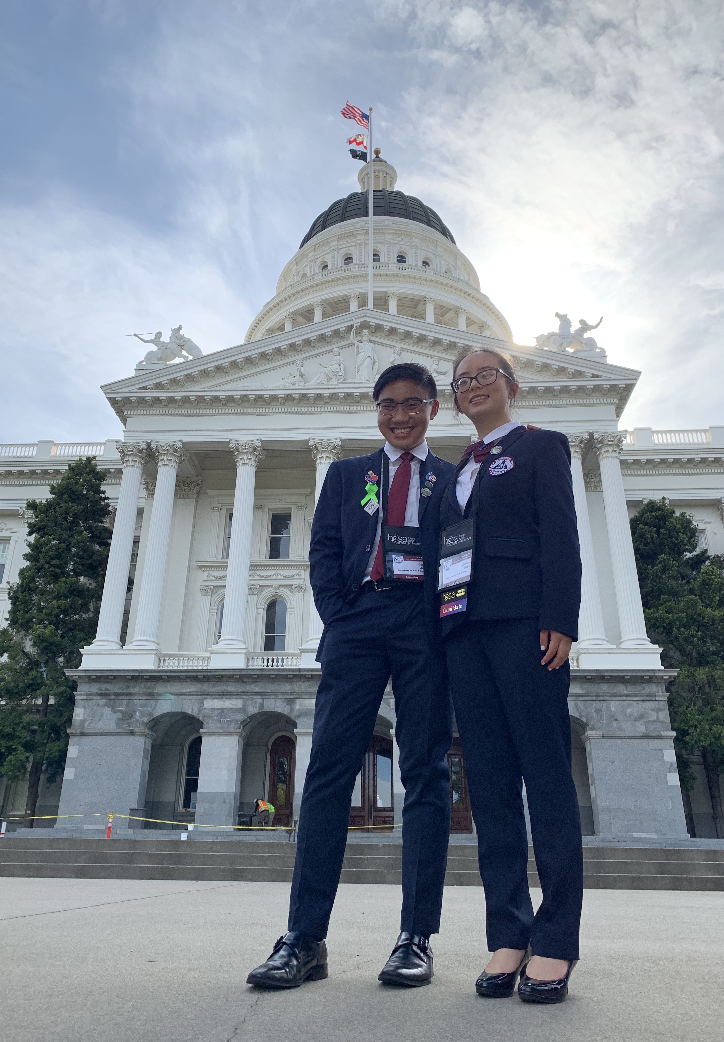 Legaspi outside of Sacramento City Hall during California HOSA's 2019 Student Leadership Conference.