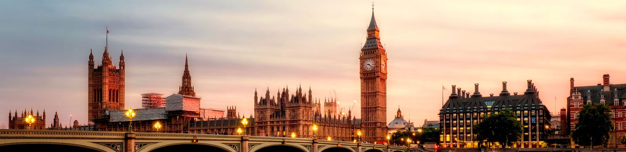 London's skyline at sunset