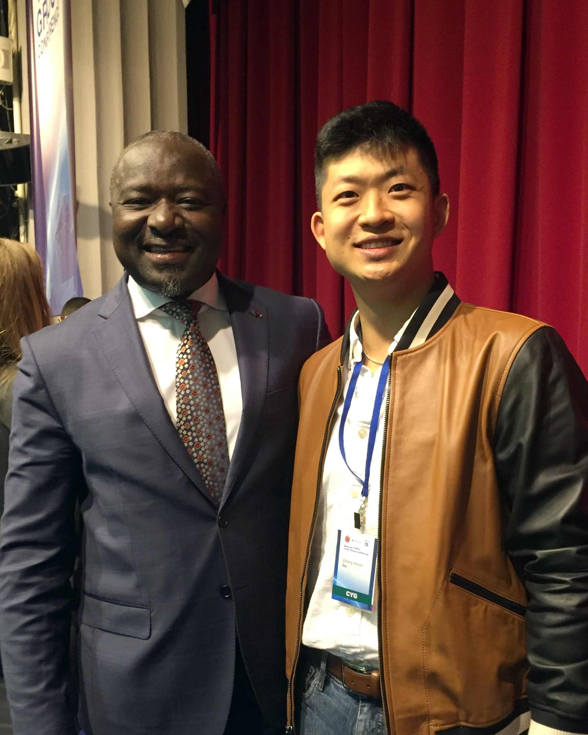 Kevin Bai in Moscow with Dr. Lassina Zerbo, the current secretary of the CTBTO