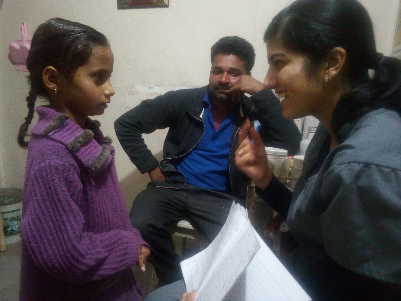 Harshika at work in a medical mission in a India