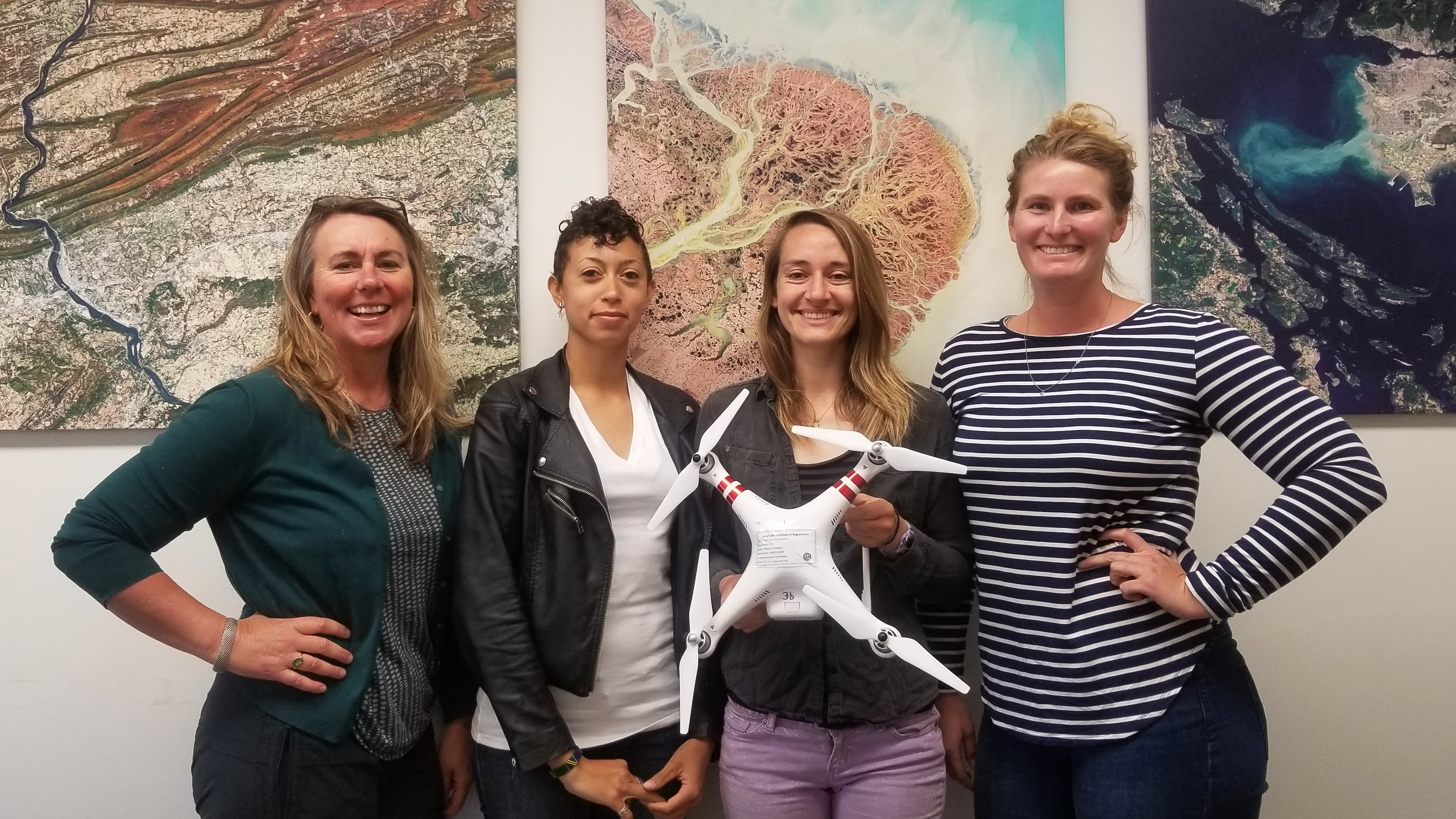 A few members of the Kelly Lab team (from left to right): Professor Maggi Kelly, Christine Wilkinson, Chippie Kislik, and Kelly Easterday.