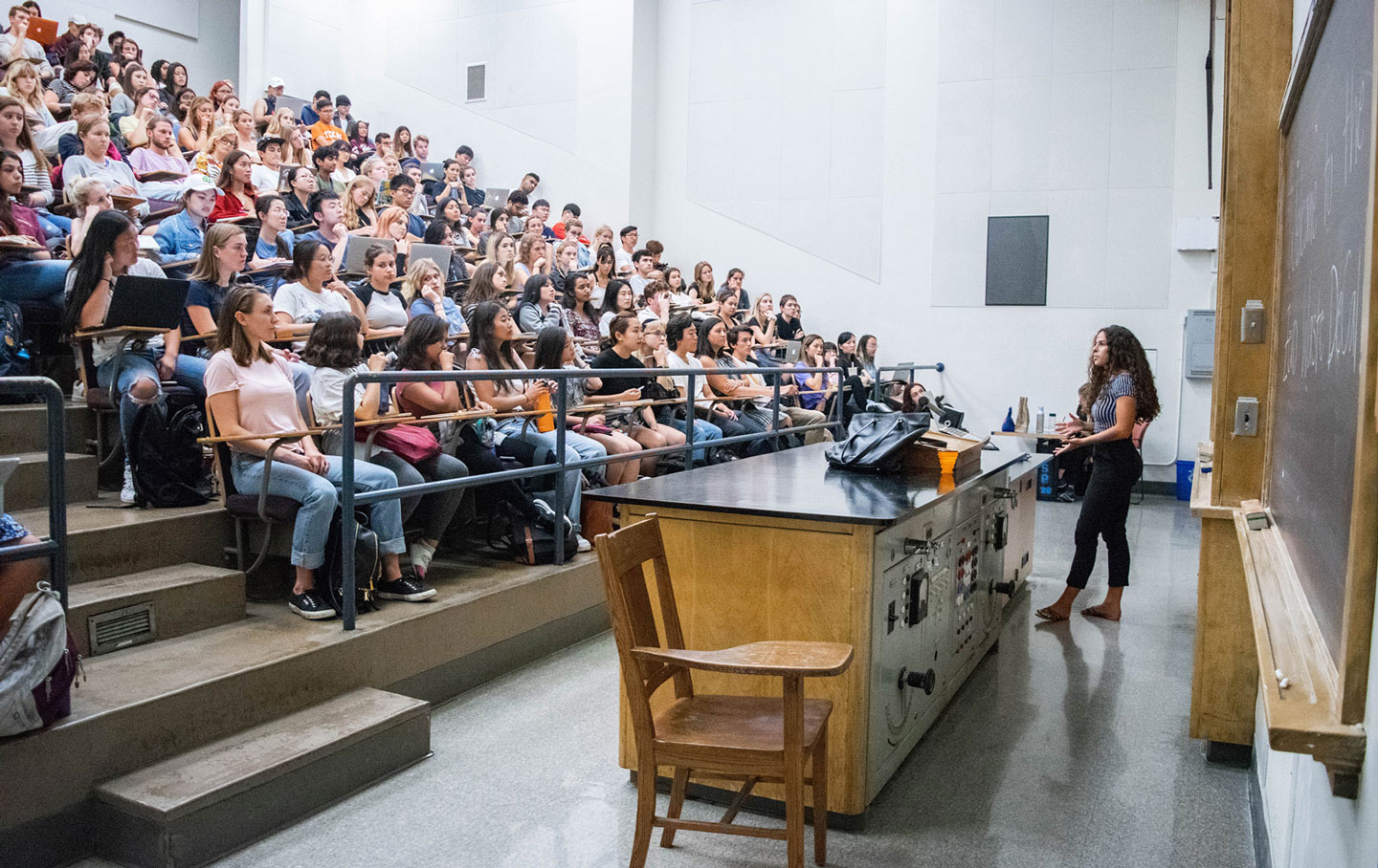 Image of student speaking to classroom