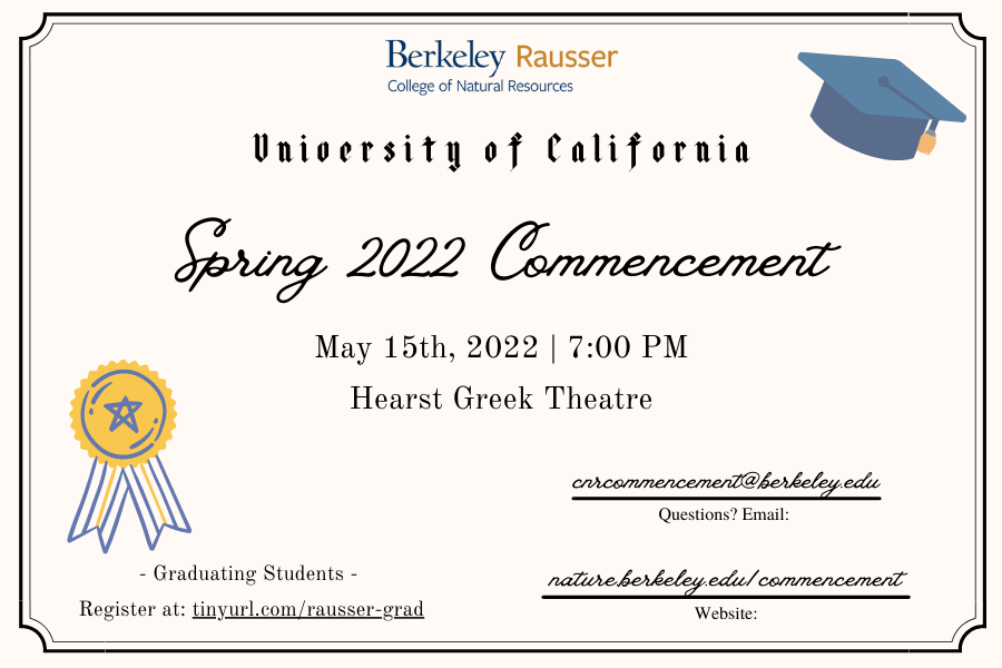 University of California Spring 2022 graphic flyer, event details shown on diploma graphic design