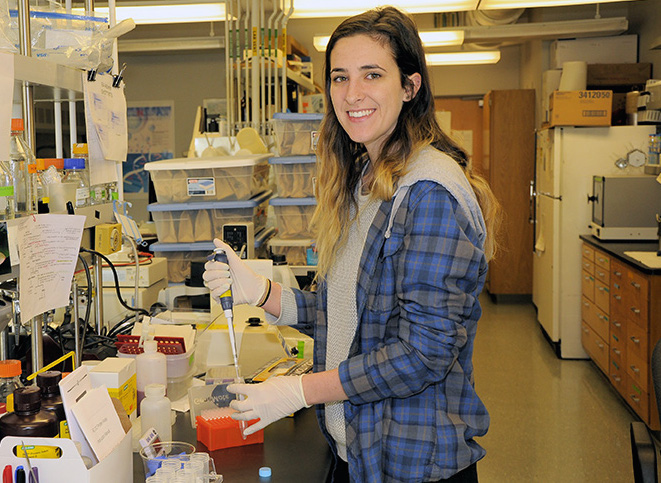 Student in lab