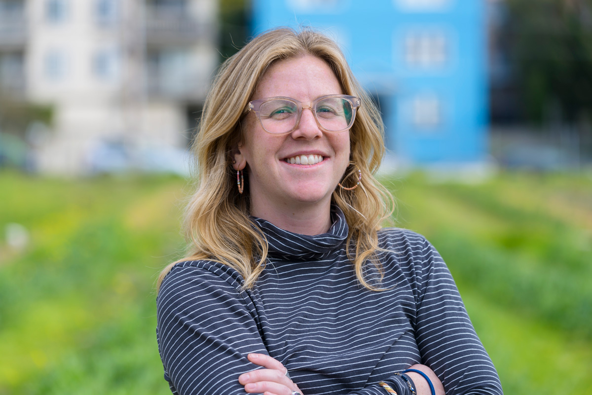 A photo of a woman smiling