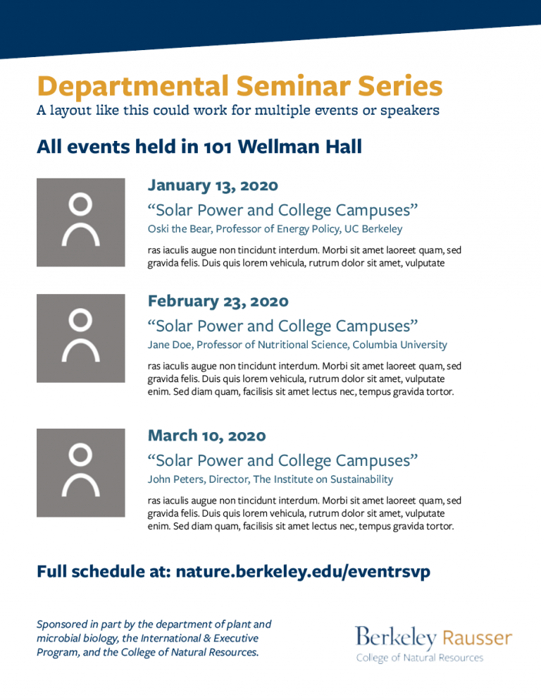 Flyer template for Department Seminars