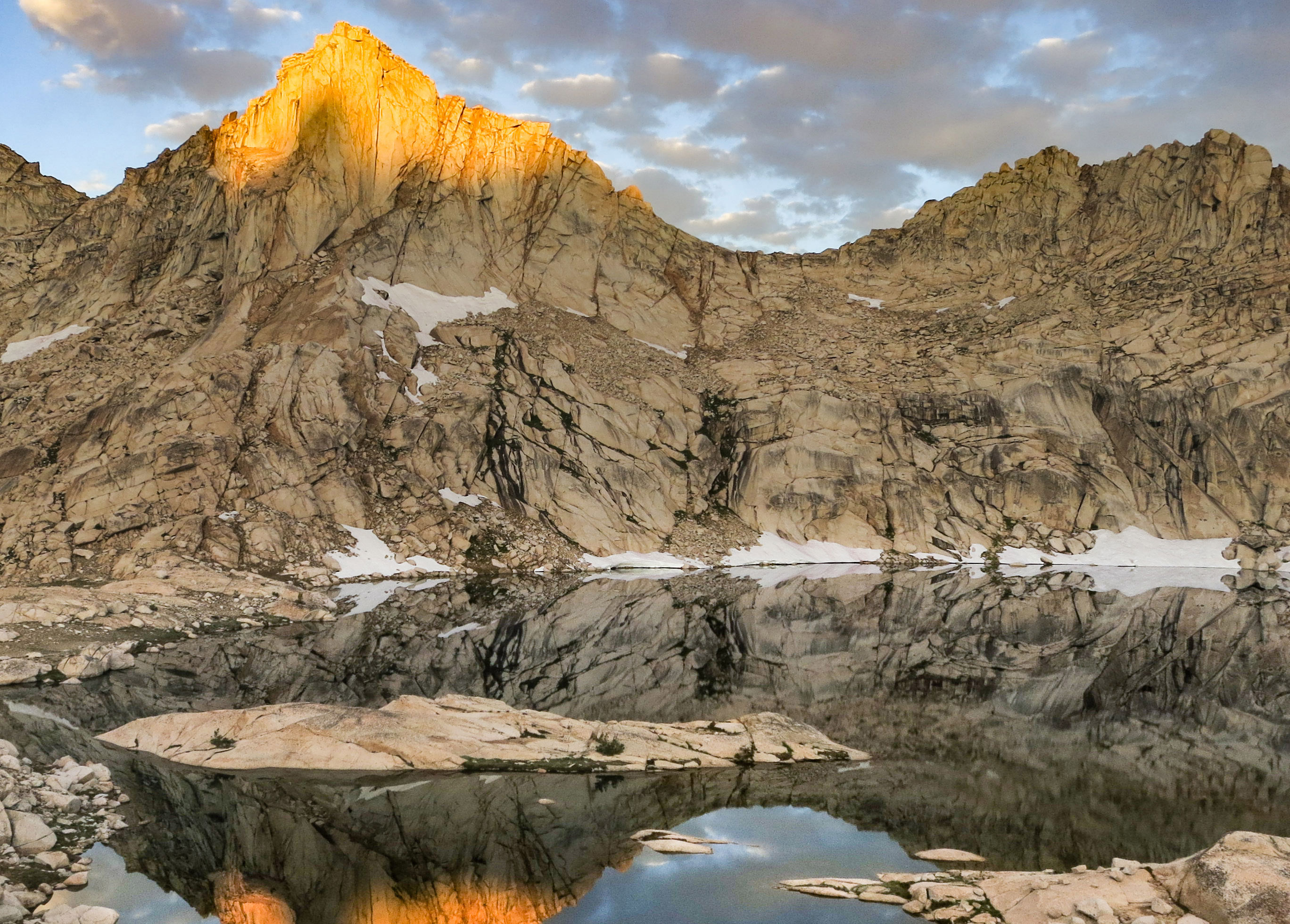 Sunrise on mountain top, showing landscape