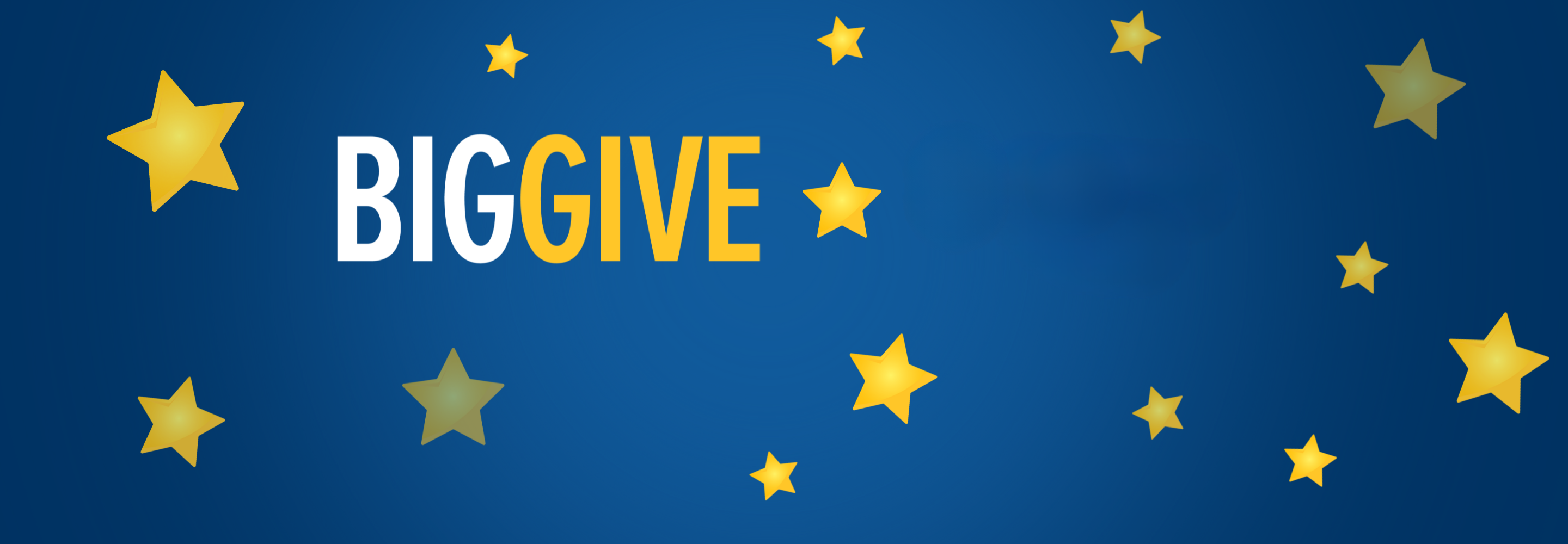 Big Give logo and stars on a blue background
