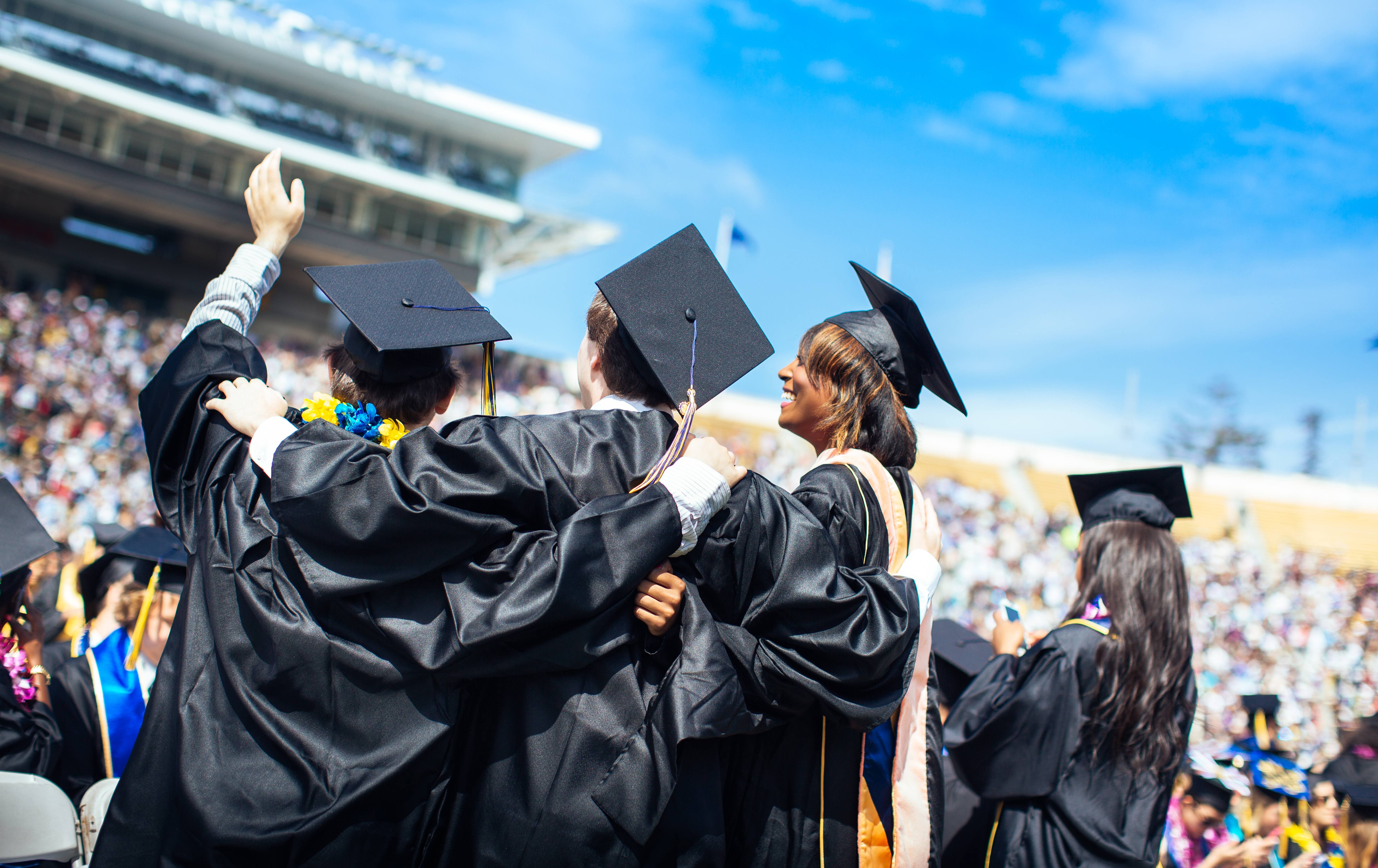 Graduates at commencement