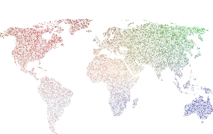 Graphic of world color map