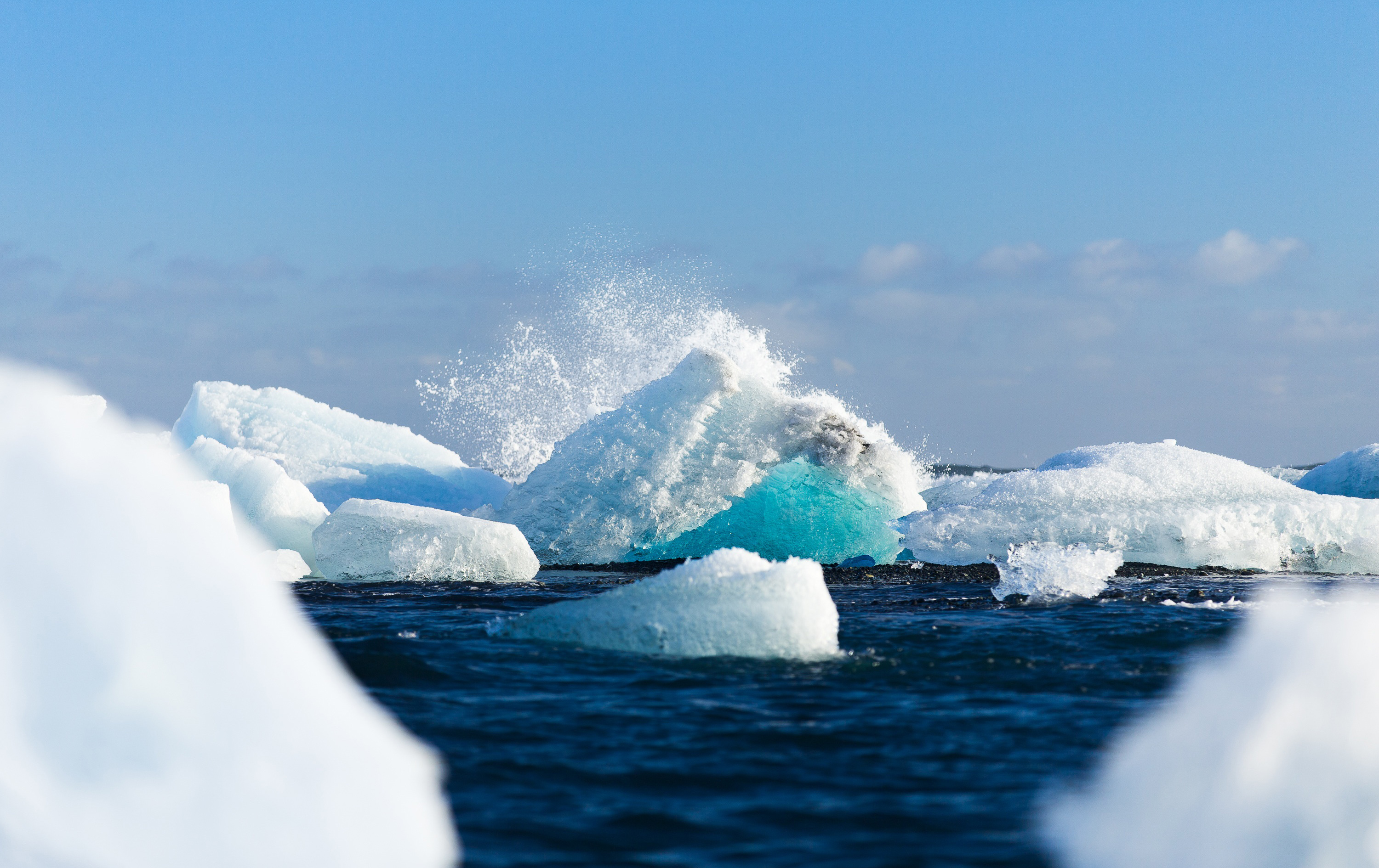 Melting ice bergs