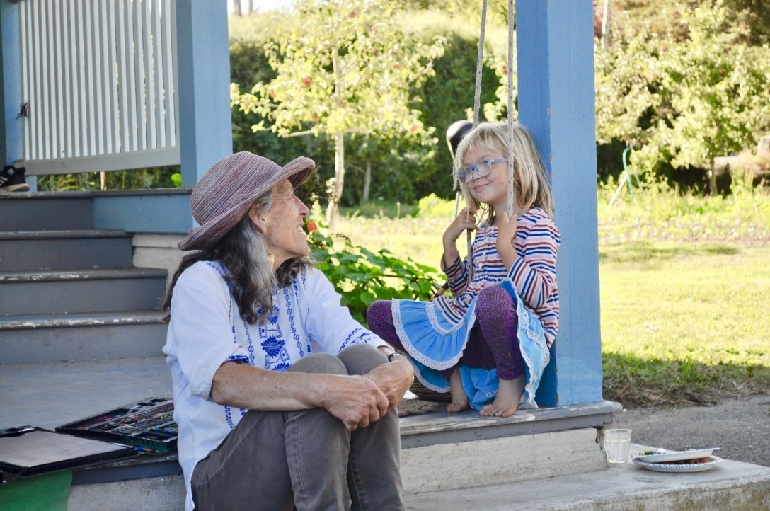 A woman and her grandchild. 