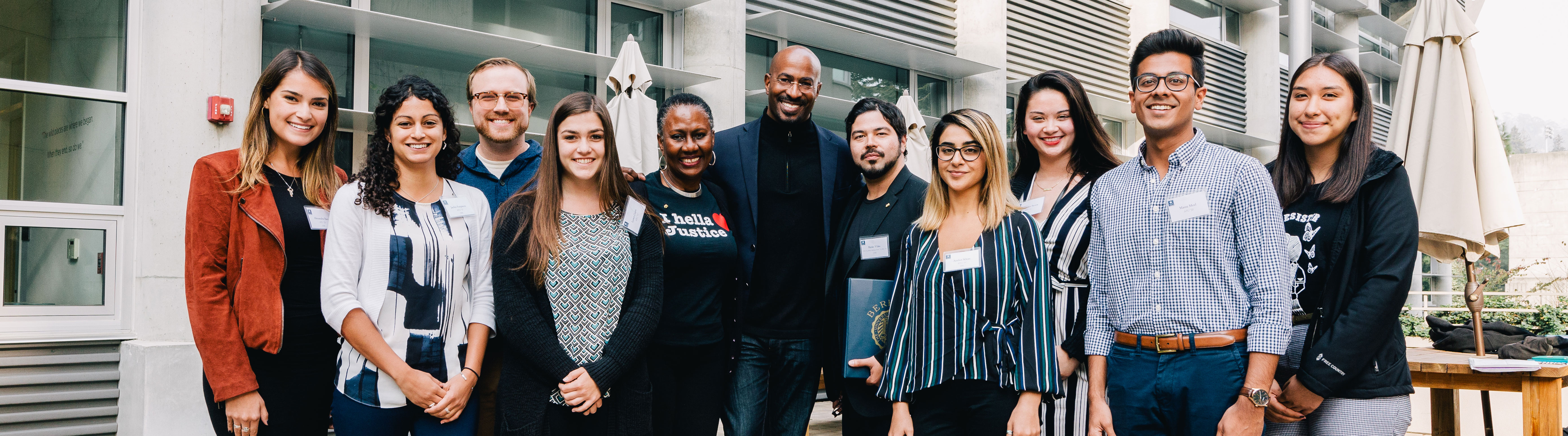 Van Jones with a group of students from the College of Natural Resources at UC Berkeley