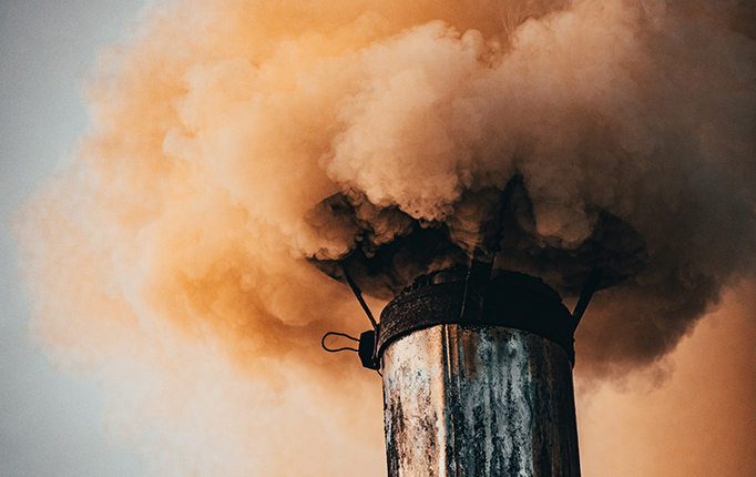 Smoke coming out of chimney