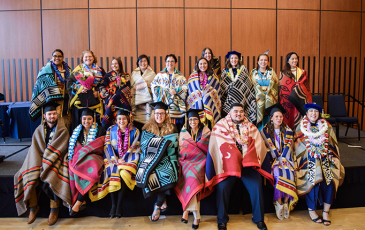 Students at UC Berkeley’s American Indian Graduate Program commencement celebration in 2019