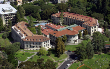 Aerial view of Hilgard, Wellman and Giannini Halls