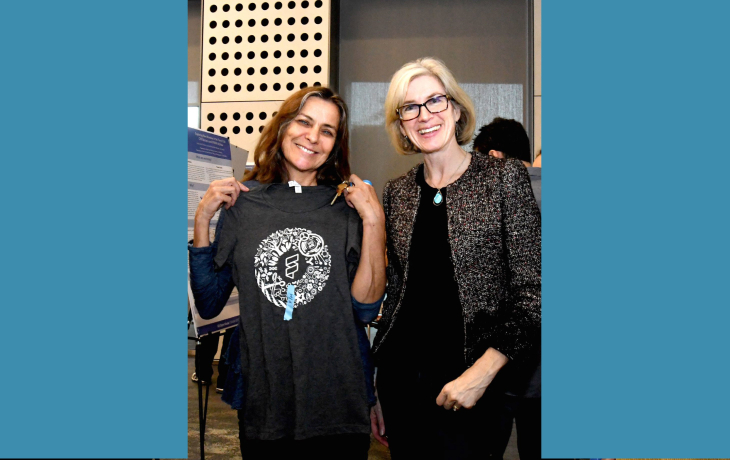 Banfield on left, Doudna on right at an event