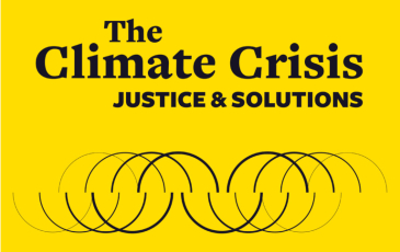 The Climate Crisis Justice & Solutions Graphic Design poster.