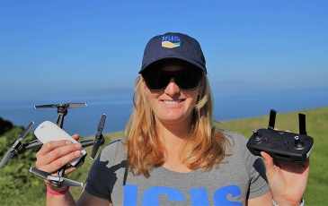 Kelly Easterday holding drone
