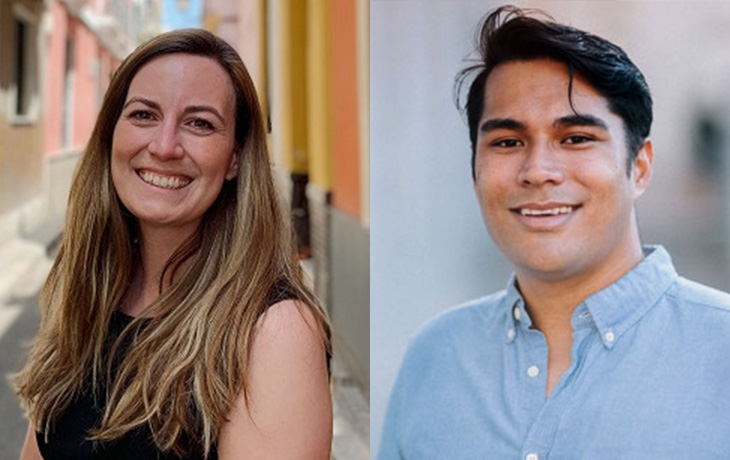 Separate headshots of Chelsi Sparti & Leslie “Leke” Hutchins