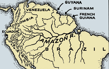 old map of the amazon river