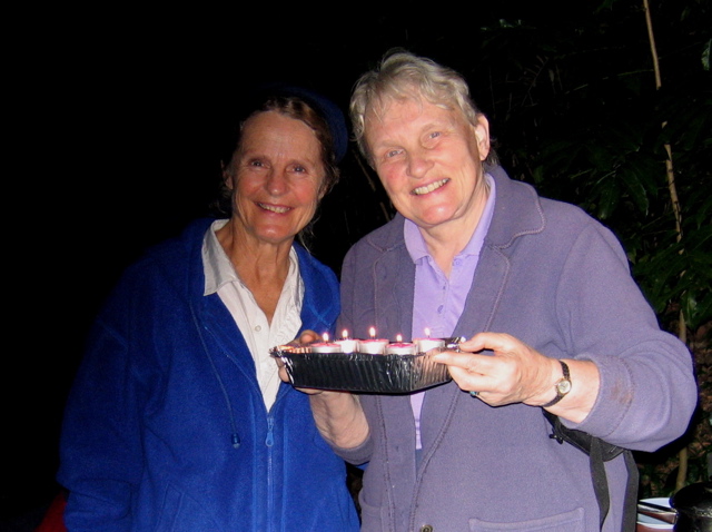 Patsy presents Carolyn's birthday cake